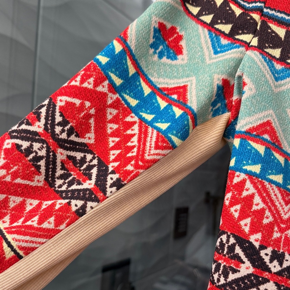 Bcbgmaxazria Red Multicolor Patterned Blazer - image 4